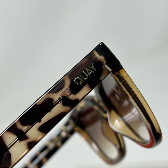 QUAY After Hours Sunglasses Black Tortoise Combo Frame Grey Gradient Fade Lenses - Picture 14 of 15